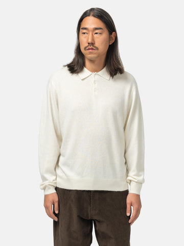 ATON Polo Sweater Baby Cashmere Off White, Sweaters