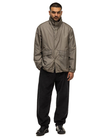 ATON Silk Coating Padded Stand Coach Jacket Gray, Outerwear