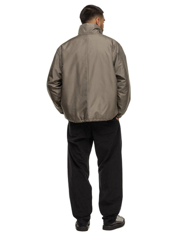 ATON Silk Coating Padded Stand Coach Jacket Gray, Outerwear