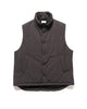 ATON Vintage Nylon Twill Padded Vest Charcoal Gray, Outerwear