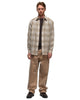 AURALEE Airy Wool Check Shirt Yellow Gray Check, Shirts