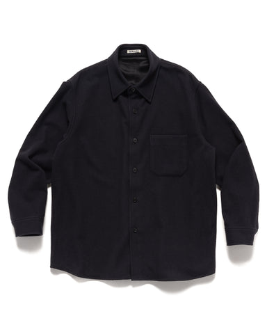 AURALEE Brushed Super Fine Wool Flannel Shirt Ink Black, Shirts