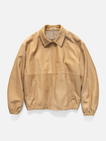 AURALEE Calf Hair Zip Blouson Beige, Jackets