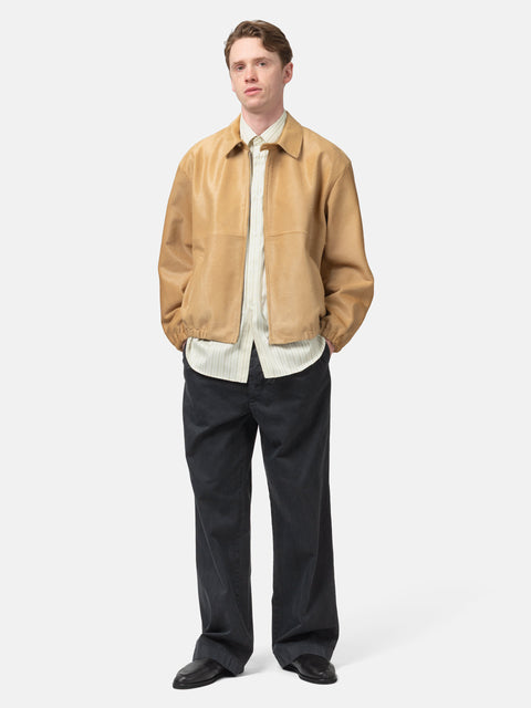 AURALEE Calf Hair Zip Blouson Beige, Jackets