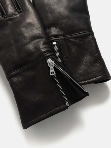 AURALEE Calf Leather Gloves Black, Gloves