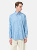 AURALEE Cotton Silk Stripe Shirt Sax Blue Stripe, Shirts