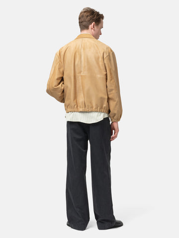 AURALEE Garment-Dyed Finx Light Chino One-tuck Wide Pants Black, Pants