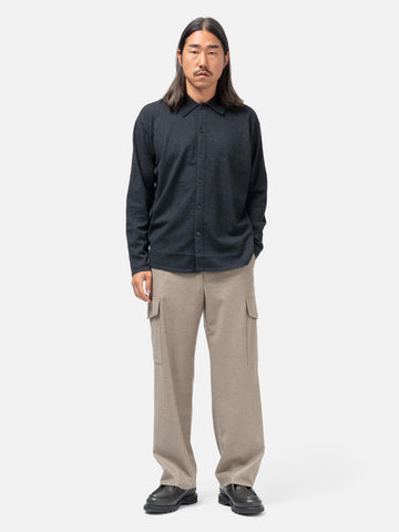 AURALEE High Twist Wool Knit Shirt Cardigan Charcoal, Sweaters