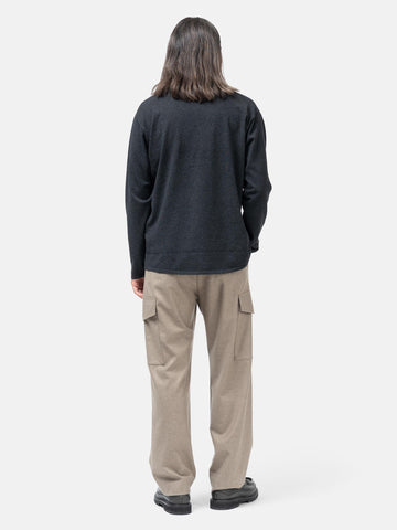 AURALEE High Twist Wool Knit Shirt Cardigan Charcoal, Sweaters