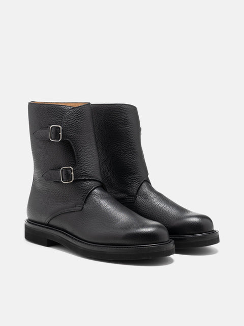 AURALEE Leather Work Boots Black, Boots