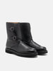AURALEE Leather Work Boots Black, Boots