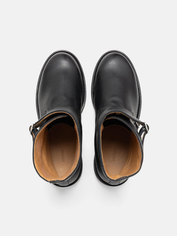 AURALEE Leather Work Boots Black, Boots