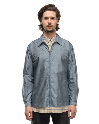 AURALEE Light Nylon Zip Shirt Blue Gray, Shirts
