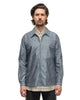 Light Nylon Zip Shirt Blue Gray - HAVEN