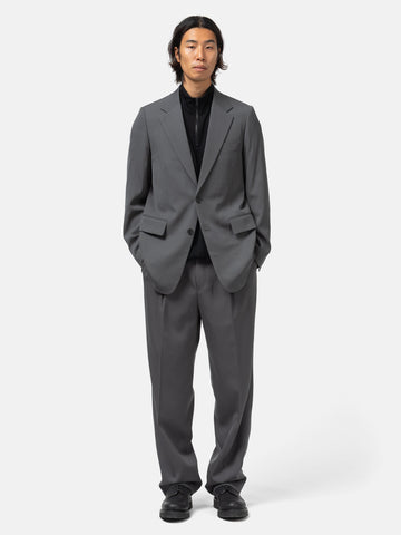 AURALEE Light Wool Max Gabardine Two-Tuck Slacks Dark Gray, Pants