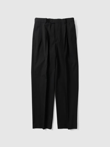 AURALEE Light Wool Max Gabardine Two-Tuck Slacks Top Black, Pants