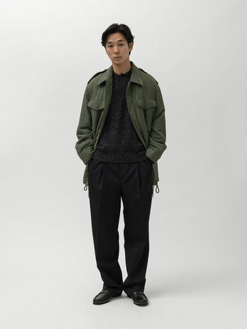 AURALEE Light Wool Max Gabardine Two-Tuck Slacks Top Black, Pants