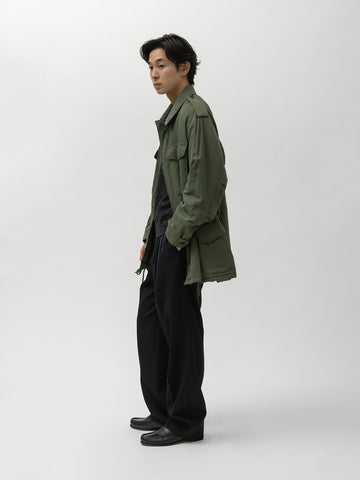 AURALEE Light Wool Max Gabardine Two-Tuck Slacks Top Black, Pants