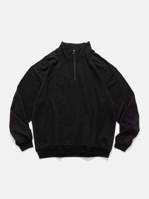 AURALEE Light Wool Sweat Half Zip P/O Black, Sweaters