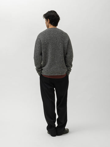 AURALEE Low-Gauge Homespun Tweed Knit P/O Top Charcoal, Sweaters