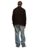 AURALEE Merino Wool Boa Knit Half Zip P/O Dark Brown, Shirts