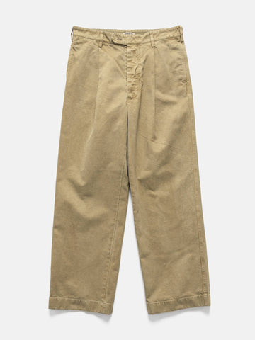 AURALEE Product Dyed Finx Chino One-Tuck Pants Beige, Pants