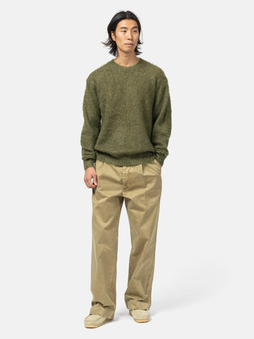 AURALEE Product Dyed Finx Chino One-Tuck Pants Beige, Pants