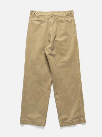 AURALEE Product Dyed Finx Chino One-Tuck Pants Beige, Pants