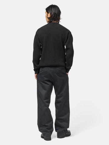 AURALEE Product Dyed Finx Chino One-Tuck Pants Black, Pants