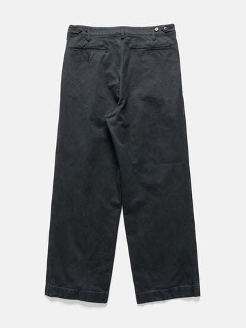 AURALEE Product Dyed Finx Chino One-Tuck Pants Black, Pants