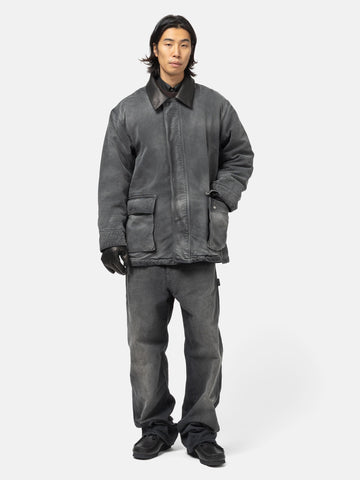 AURALEE Product Dyed Organic Cotton Duck Blouson Faded Black, Coats