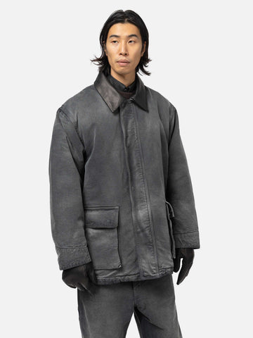 AURALEE Product Dyed Organic Cotton Duck Blouson Faded Black, Coats