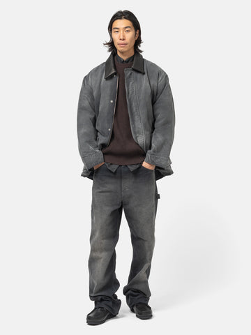 AURALEE Product Dyed Organic Cotton Duck Painter Pants Faded Black, Pants