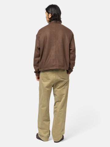 AURALEE Pure Silk Comfort Fleece Half Zip P/O Brown, Fleece