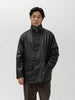 AURALEE Reversible Wool Twisted Twill / Lamb Leather Half Coat Brown Chambray x Black, Coats