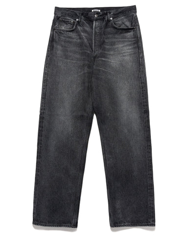 AURALEE Selvedge Faded Heavy Denim Wide Pants Faded Black, Bottoms