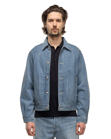 Selvedge Faded Light Denim Blouson Light Indigo - HAVEN