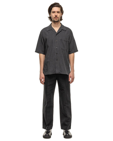 AURALEE Selvedge Super Light Denim Half Sleeved Shirt Washed Black, Shirts