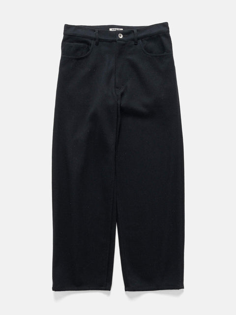 AURALEE Silk Nep Denim 5P Wide Pants Black, Pants