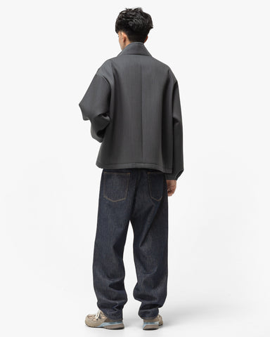 AURALEE Sponge Wool Twill Zip Blouson Top Charcoal, Sweaters