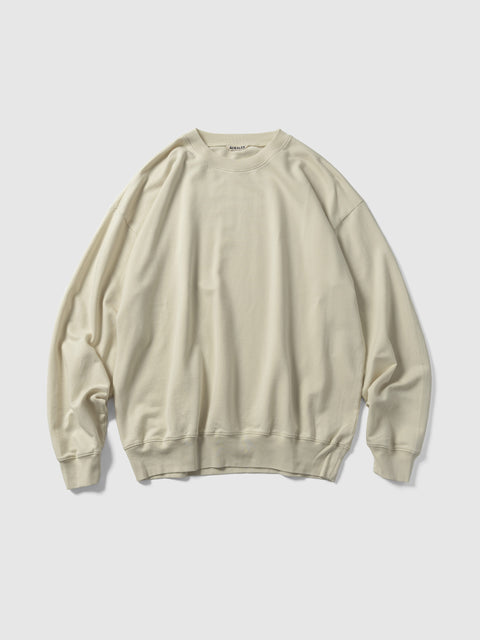 AURALEE Super High Gauge Sweat P/O Ivory White, Sweatshirts