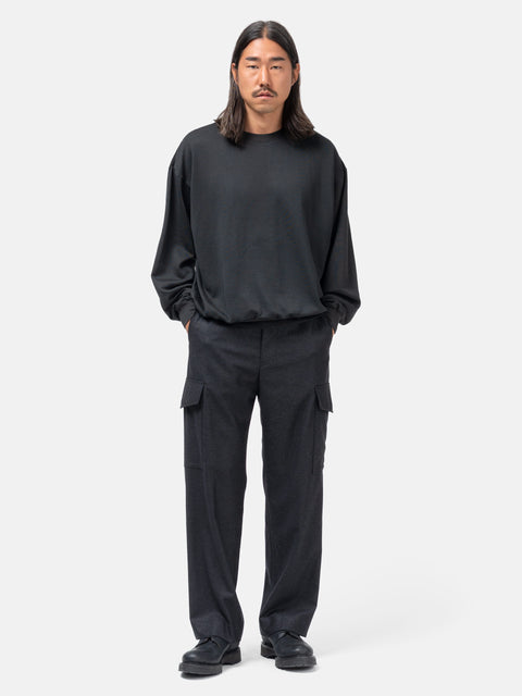 AURALEE Super High Gauge Sweat P/O Ink Black, Sweatshirts