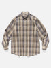 AURALEE Super Light Wool Check Shirt Brown Blue Check, Shirts