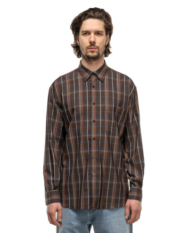 Super Light Wool Check Shirt Dark Brown Check - HAVEN