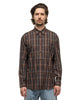 AURALEE Super Light Wool Check Shirt Dark Brown Check, Shirts