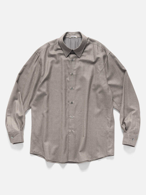 AURALEE Super Light Wool Shirt Top Brown, Shirts
