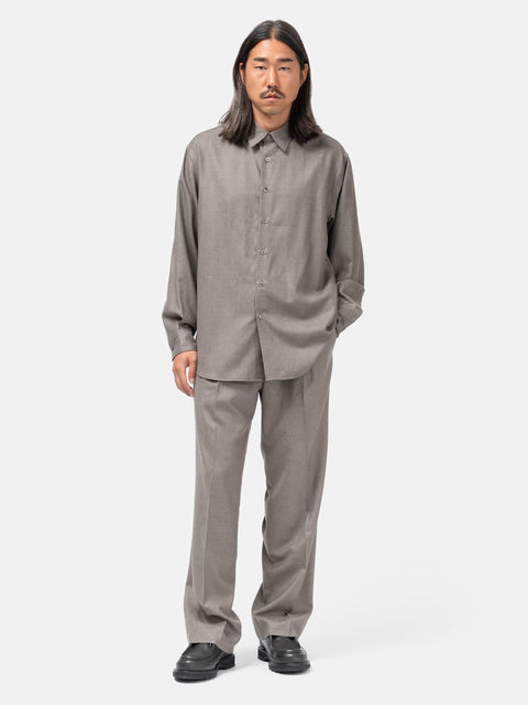 AURALEE Super Light Wool Shirt Top Brown, Shirts