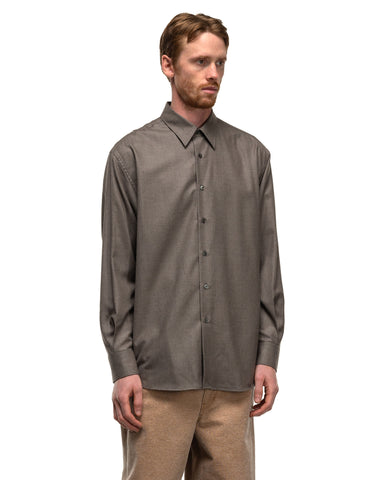 AURALEE Super Light Wool Shirt Top Brown, Shirts