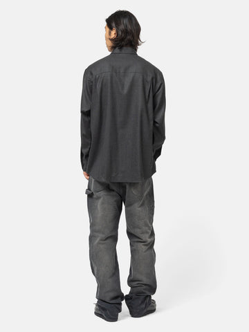 AURALEE Super Light Wool Shirt Top Charcoal, Shirts