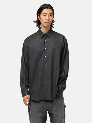 AURALEE Super Light Wool Shirt Top Charcoal, Shirts